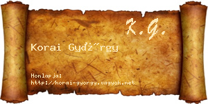 Korai György névjegykártya